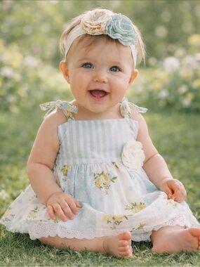 ✨ Serendipity 3-Piece Baby Girl Romper Set with Headband – Size 2T (Fits 2/3T) ✨